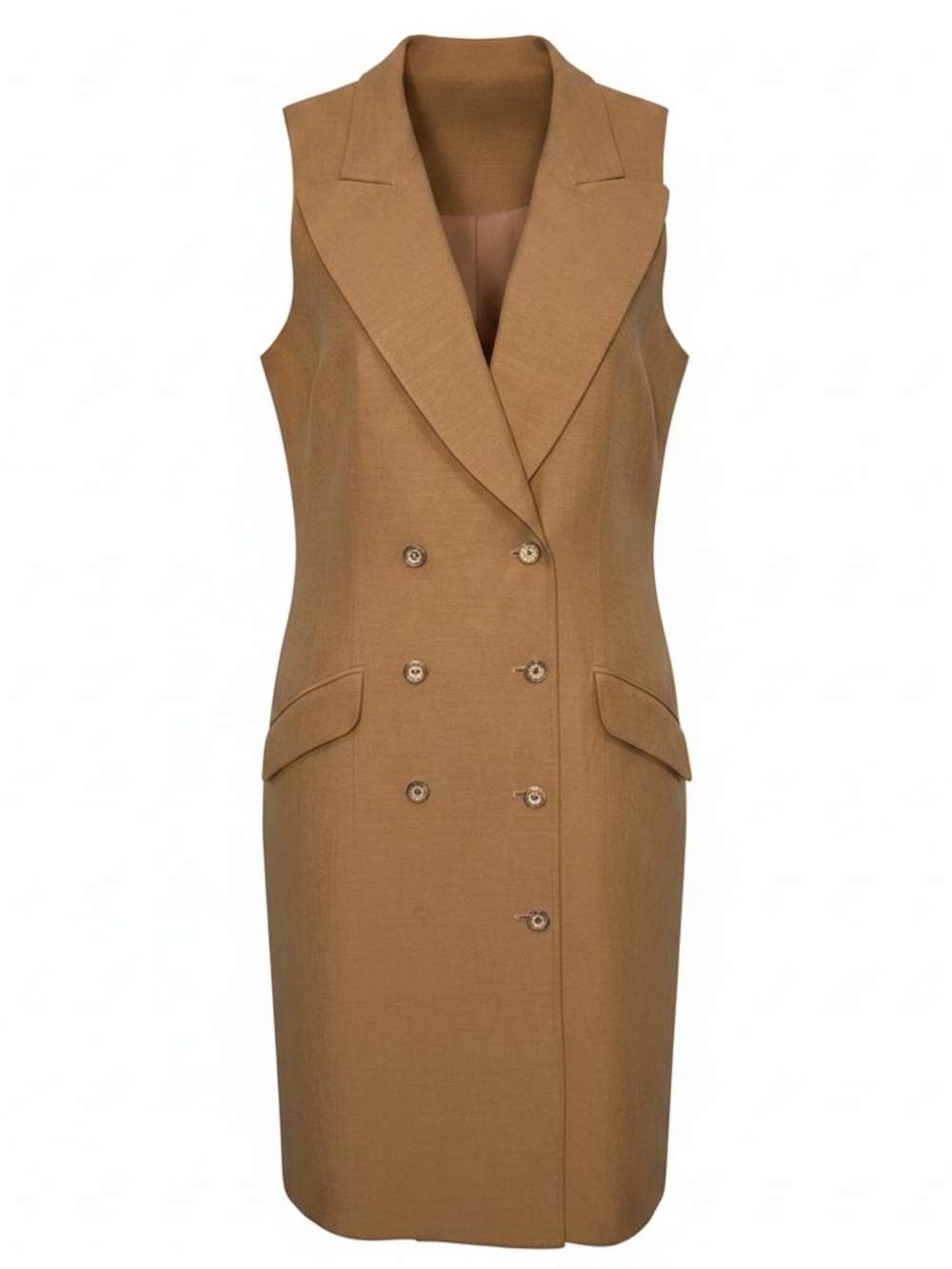 Carole Little Vintage Tan Pumpkin Spice Sleeveless Dress Size 12  Office Style